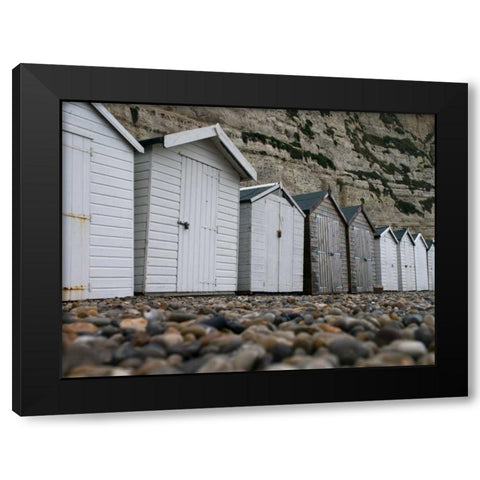 Beach huts, Dorset , UK Black Modern Wood Framed Art Print by Frank, Assaf