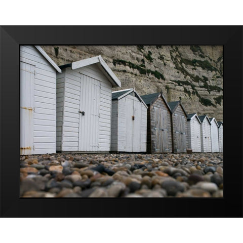 Beach huts, Dorset , UK Black Modern Wood Framed Art Print by Frank, Assaf