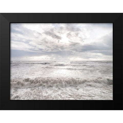 Rough and stormy sea Black Modern Wood Framed Art Print by Frank, Assaf