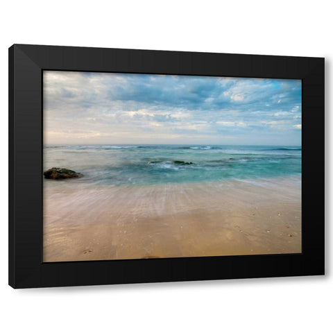 Sandy Beach Black Modern Wood Framed Art Print by Frank, Assaf