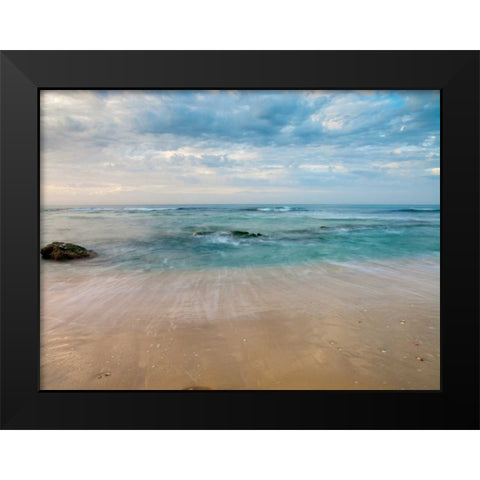 Sandy Beach Black Modern Wood Framed Art Print by Frank, Assaf
