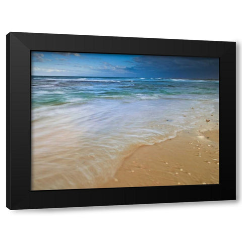 Sandy Beach Black Modern Wood Framed Art Print by Frank, Assaf