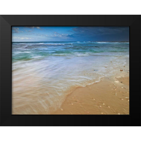 Sandy Beach Black Modern Wood Framed Art Print by Frank, Assaf