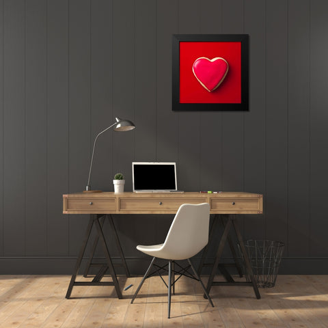 Heart shaped cookies Black Modern Wood Framed Art Print by Frank, Assaf