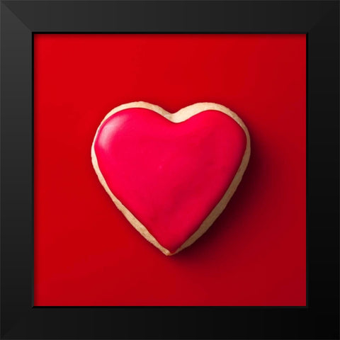 Heart shaped cookies Black Modern Wood Framed Art Print by Frank, Assaf