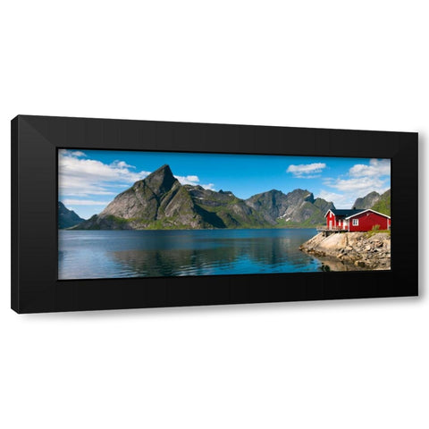 Fishing huts on the waterfront, Lofoten, Norway Black Modern Wood Framed Art Print by Frank, Assaf