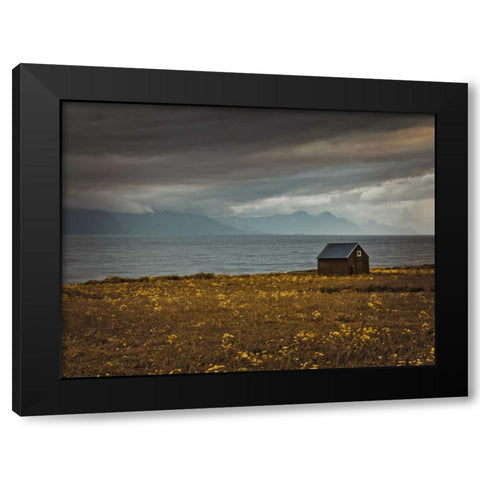 Beach hut on Lofoten coastline, Norway Black Modern Wood Framed Art Print with Double Matting by Frank, Assaf