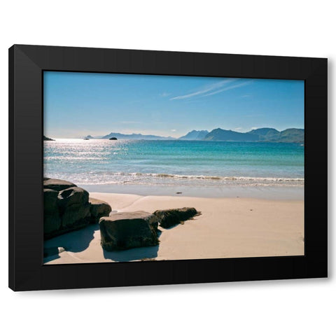 Beautiful beach, Lofoten, Norway Black Modern Wood Framed Art Print by Frank, Assaf