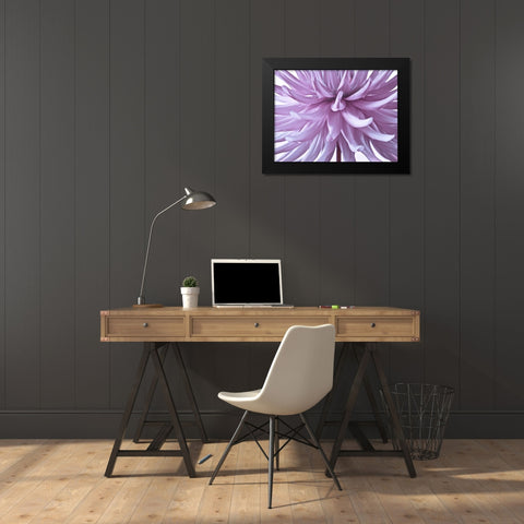 Dahlia Flower Black Modern Wood Framed Art Print by Frank, Assaf