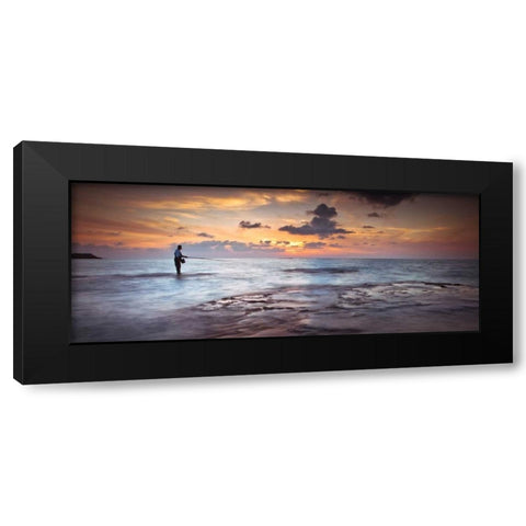 Tranquil beach Black Modern Wood Framed Art Print by Frank, Assaf