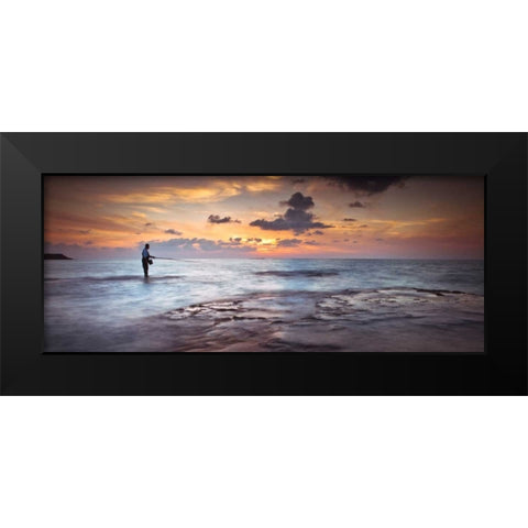 Tranquil beach Black Modern Wood Framed Art Print by Frank, Assaf