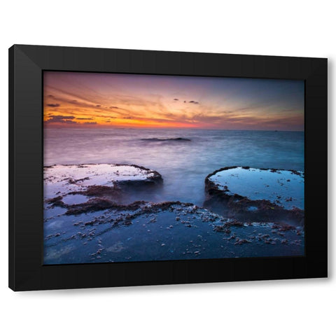 Tranquil beach Black Modern Wood Framed Art Print by Frank, Assaf