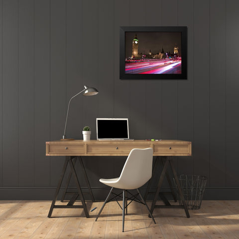 Big Ben at night Black Modern Wood Framed Art Print by Frank, Assaf