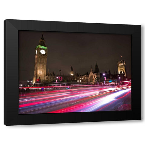 Big Ben at night Black Modern Wood Framed Art Print by Frank, Assaf