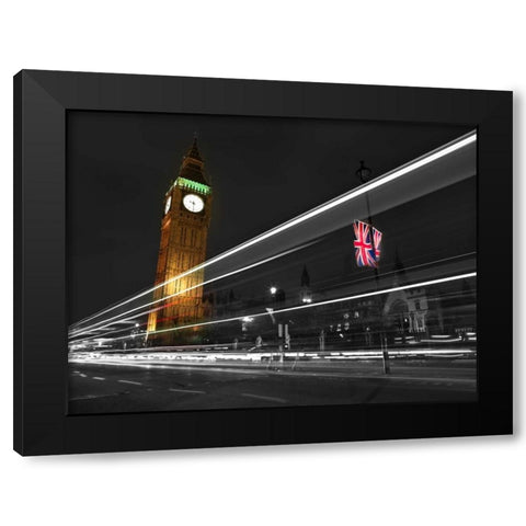 Big Ben at night Black Modern Wood Framed Art Print by Frank, Assaf