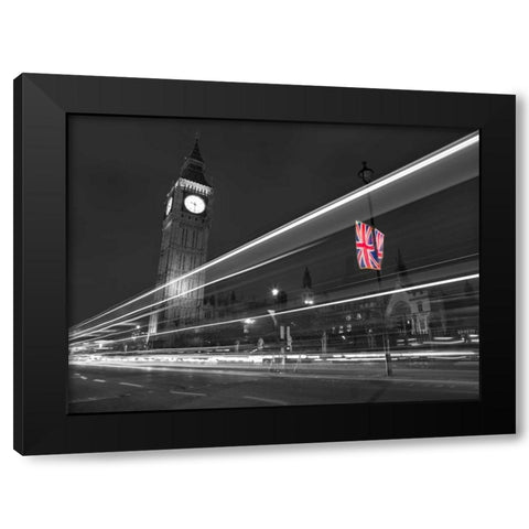 Big Ben at night Black Modern Wood Framed Art Print by Frank, Assaf