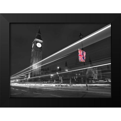 Big Ben at night Black Modern Wood Framed Art Print by Frank, Assaf
