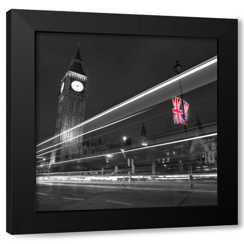 Big Ben at night Black Modern Wood Framed Art Print by Frank, Assaf