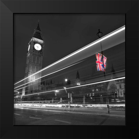 Big Ben at night Black Modern Wood Framed Art Print by Frank, Assaf