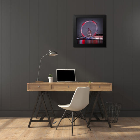 London Eye at night Black Modern Wood Framed Art Print by Frank, Assaf