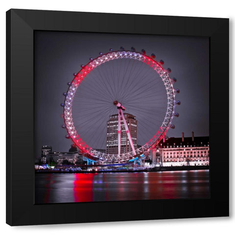 London Eye at night Black Modern Wood Framed Art Print by Frank, Assaf