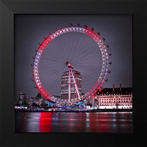 London Eye at night Black Modern Wood Framed Art Print by Frank, Assaf