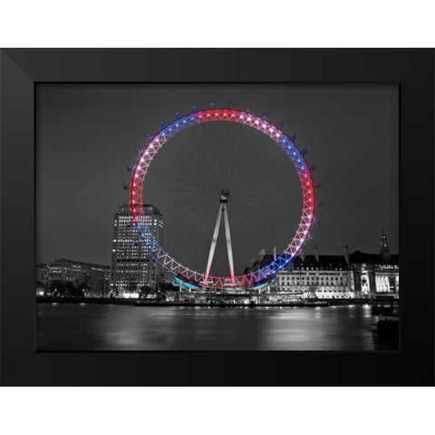 London Eye at night Black Modern Wood Framed Art Print by Frank, Assaf
