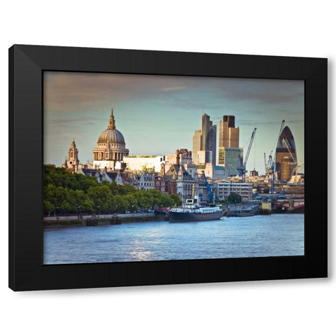 London skyline over the river Thames Black Modern Wood Framed Art Print by Frank, Assaf