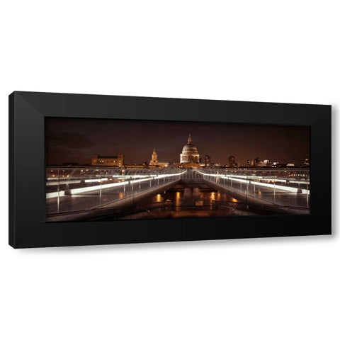 St Pauls Cathedral from millennium bridge Black Modern Wood Framed Art Print by Frank, Assaf