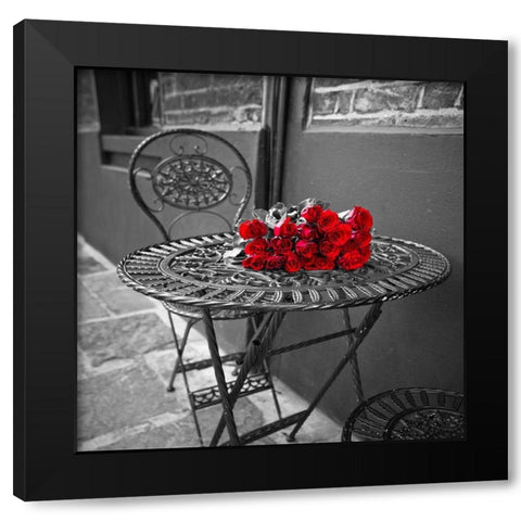 Bunch of roses on a table Black Modern Wood Framed Art Print by Frank, Assaf