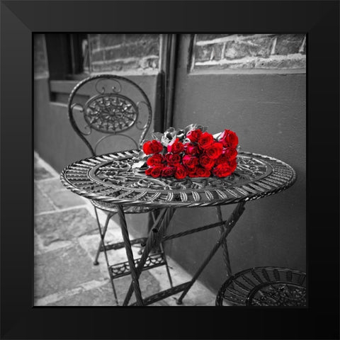 Bunch of roses on a table Black Modern Wood Framed Art Print by Frank, Assaf
