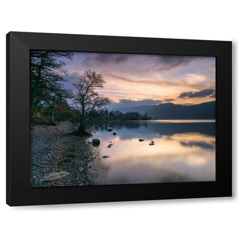 Still lake at dusk Black Modern Wood Framed Art Print by Frank, Assaf