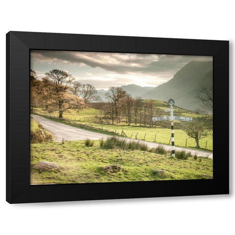Country road-Lake district Black Modern Wood Framed Art Print by Frank, Assaf