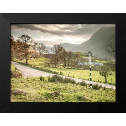 Country road-Lake district Black Modern Wood Framed Art Print by Frank, Assaf