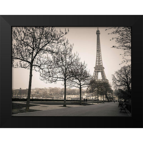 Pathway to Eiffel tower-Paris Black Modern Wood Framed Art Print by Frank, Assaf