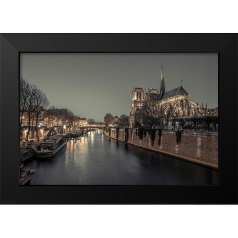 Notre-Dame de Paris-France Black Modern Wood Framed Art Print by Frank, Assaf