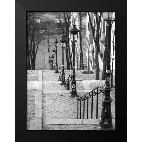 The famous staircase in Montmartre-Paris-France Black Modern Wood Framed Art Print by Frank, Assaf