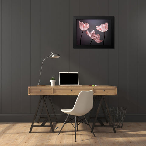 Three Tulips, FTBR-1823 Black Modern Wood Framed Art Print by Frank, Assaf