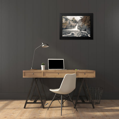 High Force waterfall-North Pennines-Yorkshire-UK Black Modern Wood Framed Art Print by Frank, Assaf