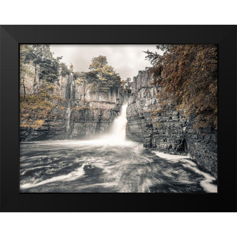High Force waterfall-North Pennines-Yorkshire-UK Black Modern Wood Framed Art Print by Frank, Assaf
