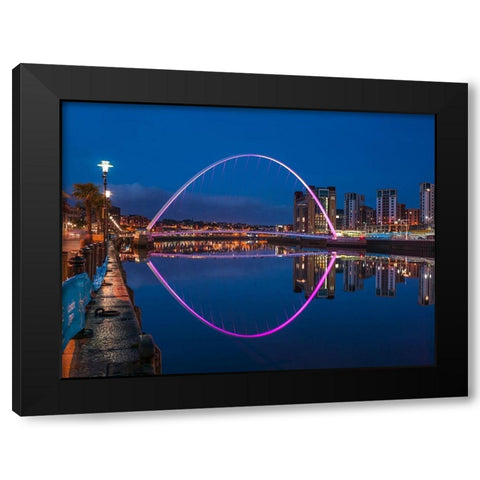 Gateshead Millenium Bridge, Newcastle Upon Tyne, FTBR-1876 Black Modern Wood Framed Art Print by Frank, Assaf