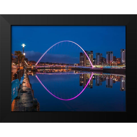 Gateshead Millenium Bridge, Newcastle Upon Tyne, FTBR-1876 Black Modern Wood Framed Art Print by Frank, Assaf