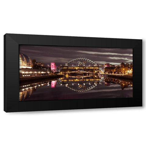 The Tyne bridge, Newcastle Upon Tyne, FTBR-1880 Black Modern Wood Framed Art Print with Double Matting by Frank, Assaf
