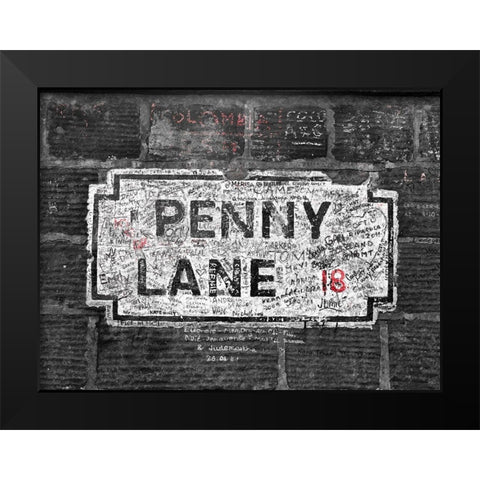 Penny Lane street sign, Liverpool Black Modern Wood Framed Art Print by Frank, Assaf