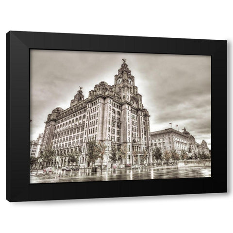 Royal Liver Building, Liverpool, FTBR-1866 Black Modern Wood Framed Art Print by Frank, Assaf