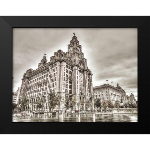Royal Liver Building, Liverpool, FTBR-1866 Black Modern Wood Framed Art Print by Frank, Assaf