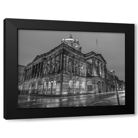 Town Hall Building at night, Liverpool, FTBR-1868 Black Modern Wood Framed Art Print by Frank, Assaf
