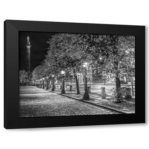 Row of trees at night Black Modern Wood Framed Art Print by Frank, Assaf