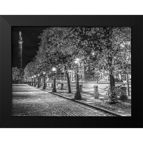 Row of trees at night Black Modern Wood Framed Art Print by Frank, Assaf