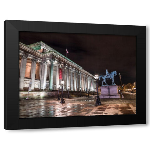St Georges Hall at night, Liverpool Black Modern Wood Framed Art Print by Frank, Assaf